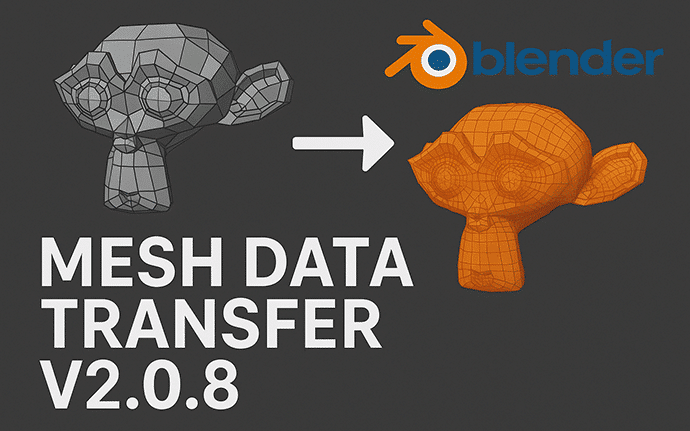 Blender 插件｜Mesh Data Transfer V2.0.8 三维模型网格数据迁移神器【跨模型数据复用 高效提效】