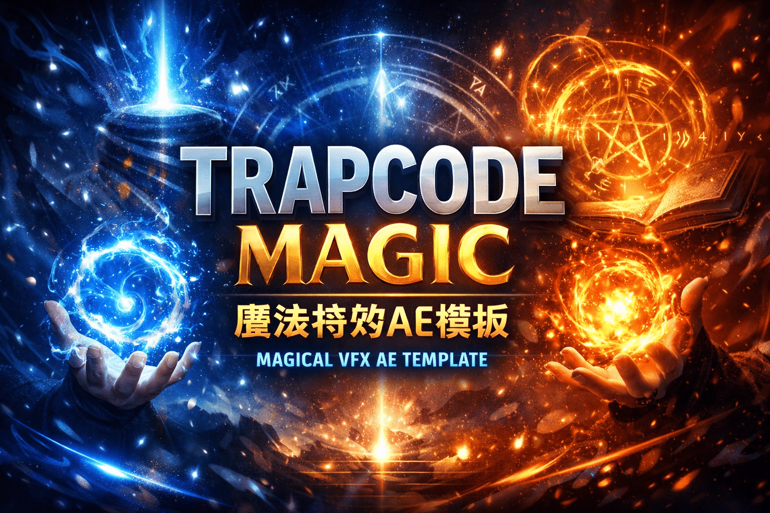 AE免费模板下载|Trapcode Magic 神仙魔幻法术能量雷电火焰水花传送门打斗光波高级合成特效AE模板下载