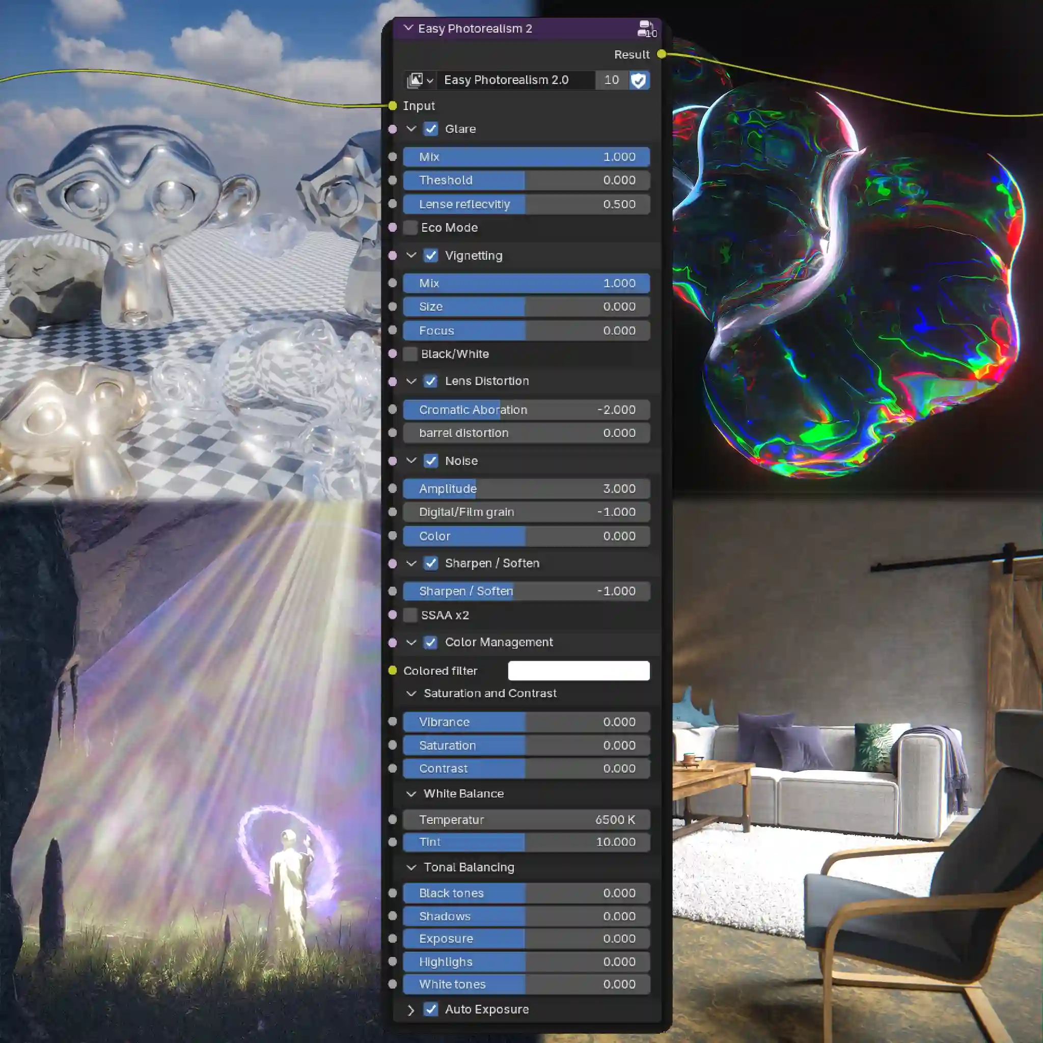 Blender下载|简易真实感渲染合成节点组  Easy Photorealism v3.0