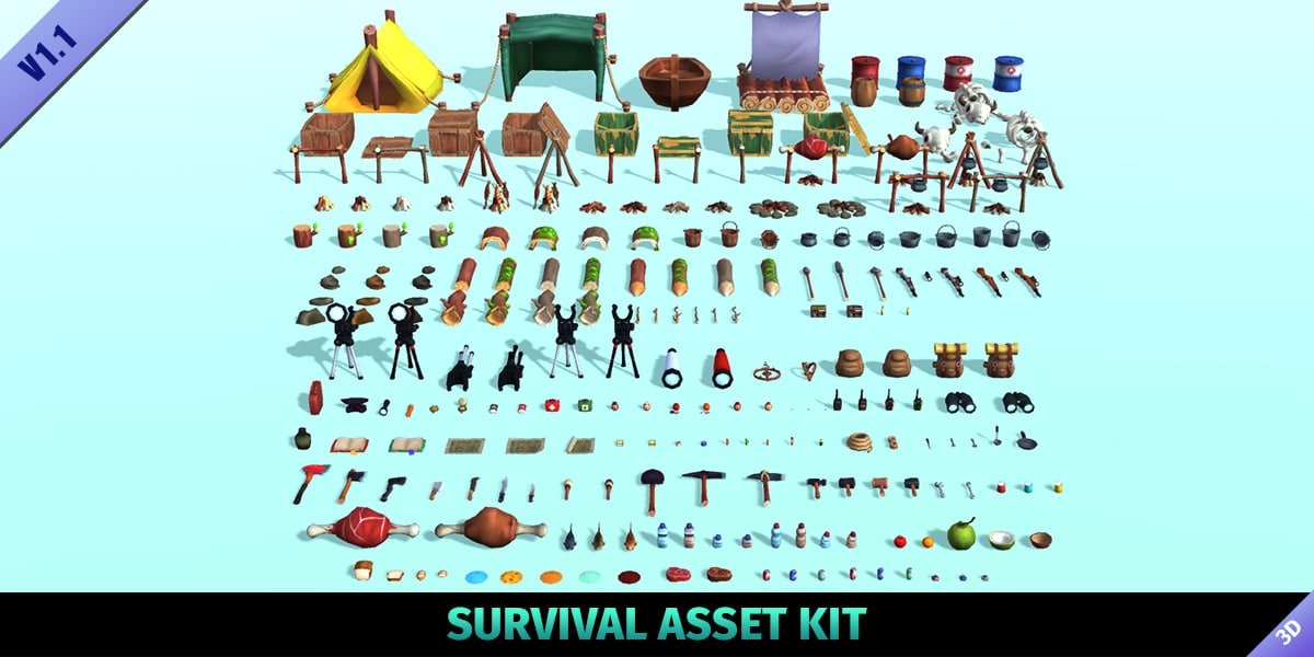 Blender下载|生存资源工具包  Survival Asset Kit