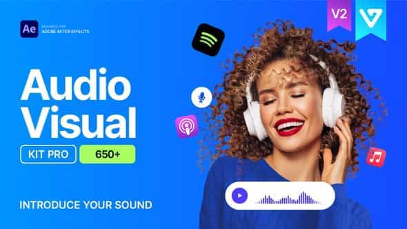 【AE免费脚本】AE音频可视化脚本海报封面歌词标题图形动画预设 Audio Visual Kit V1.1免费下载