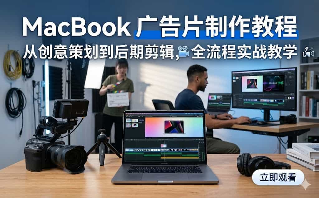 MacBook广告片制作教程：从产品建模到AE合成的完整实战流程