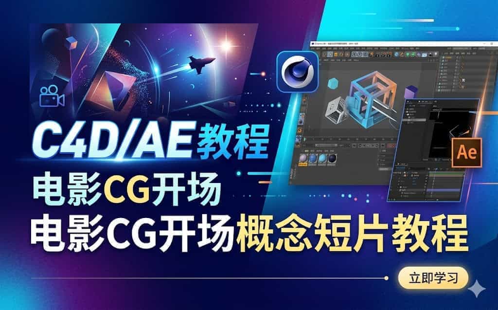 C4D+AE电影CG开场短片教程：概念设计到后期合成完整教学
