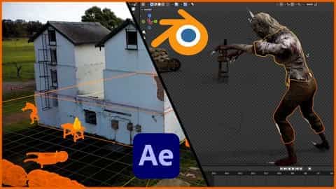 Blender/After Effects教程：实拍场景合成与摄像机跟踪实战特效教程Blender and After Effects VFX Masterclass