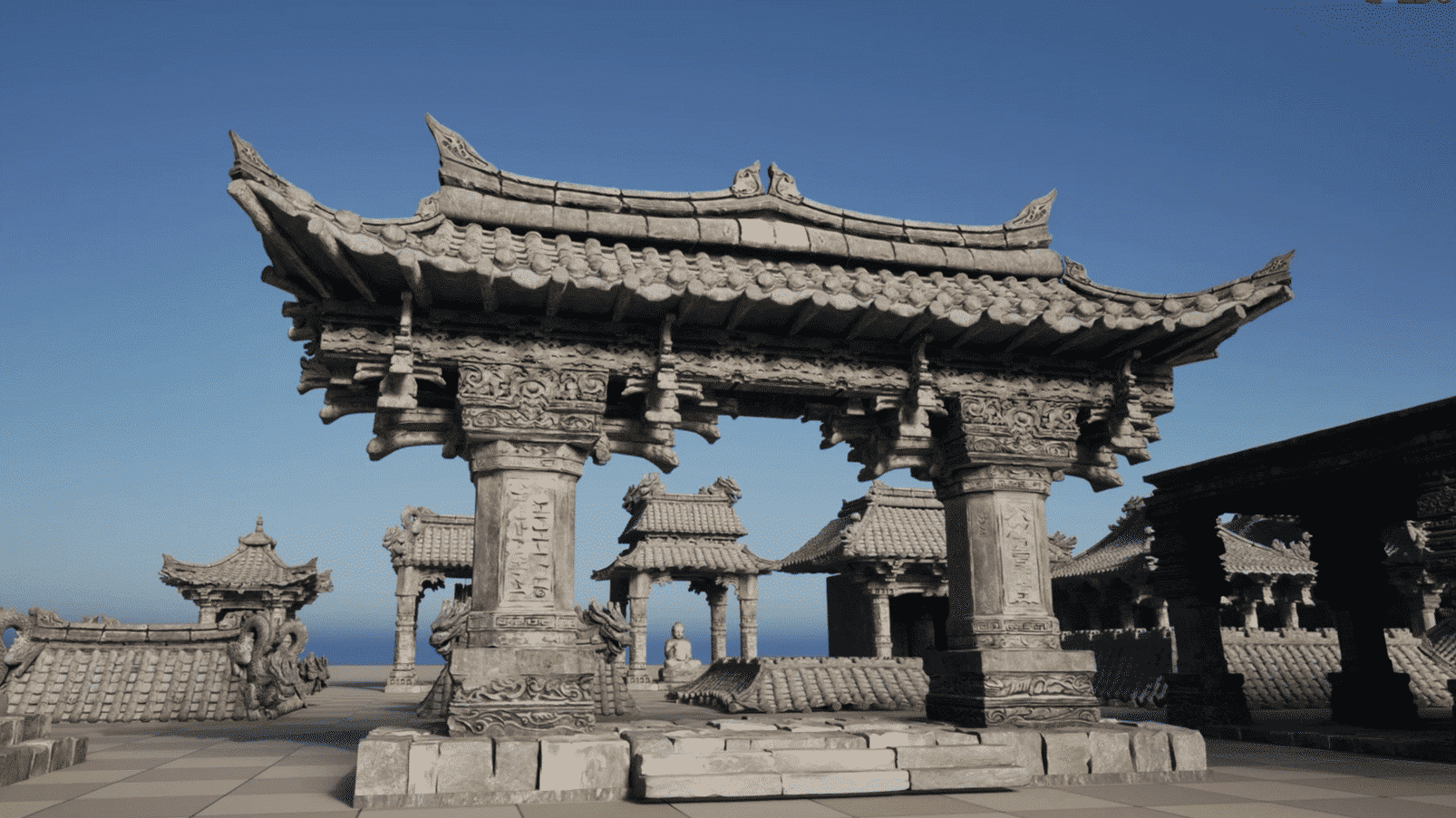 【Blender模型】中国古代建筑资产包200 +模块化古建构件雕像合集Blender/UE5双引擎