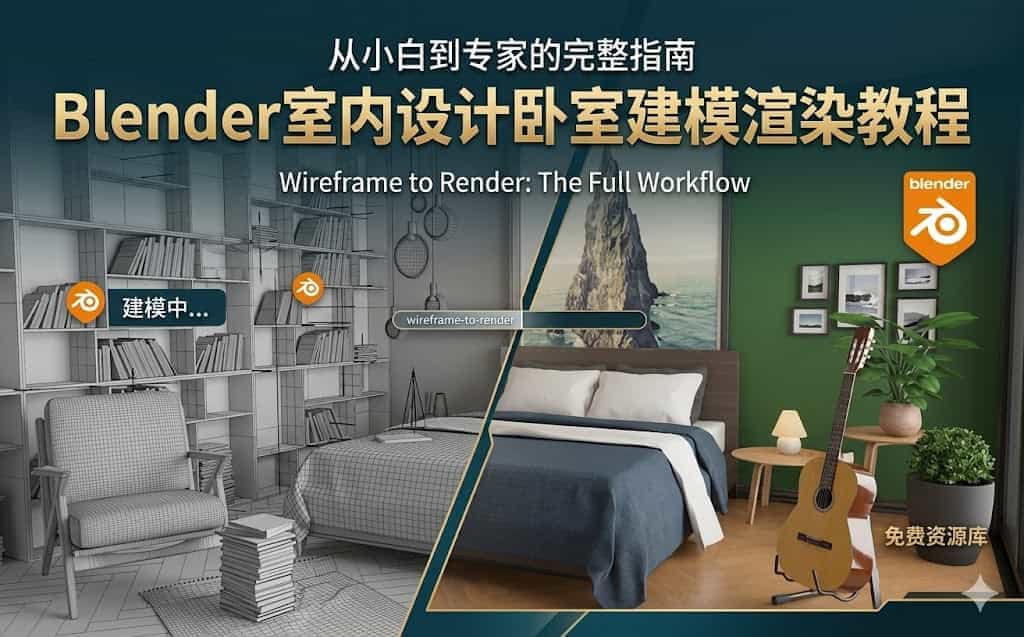 Blender室内设计卧室建模渲染教程