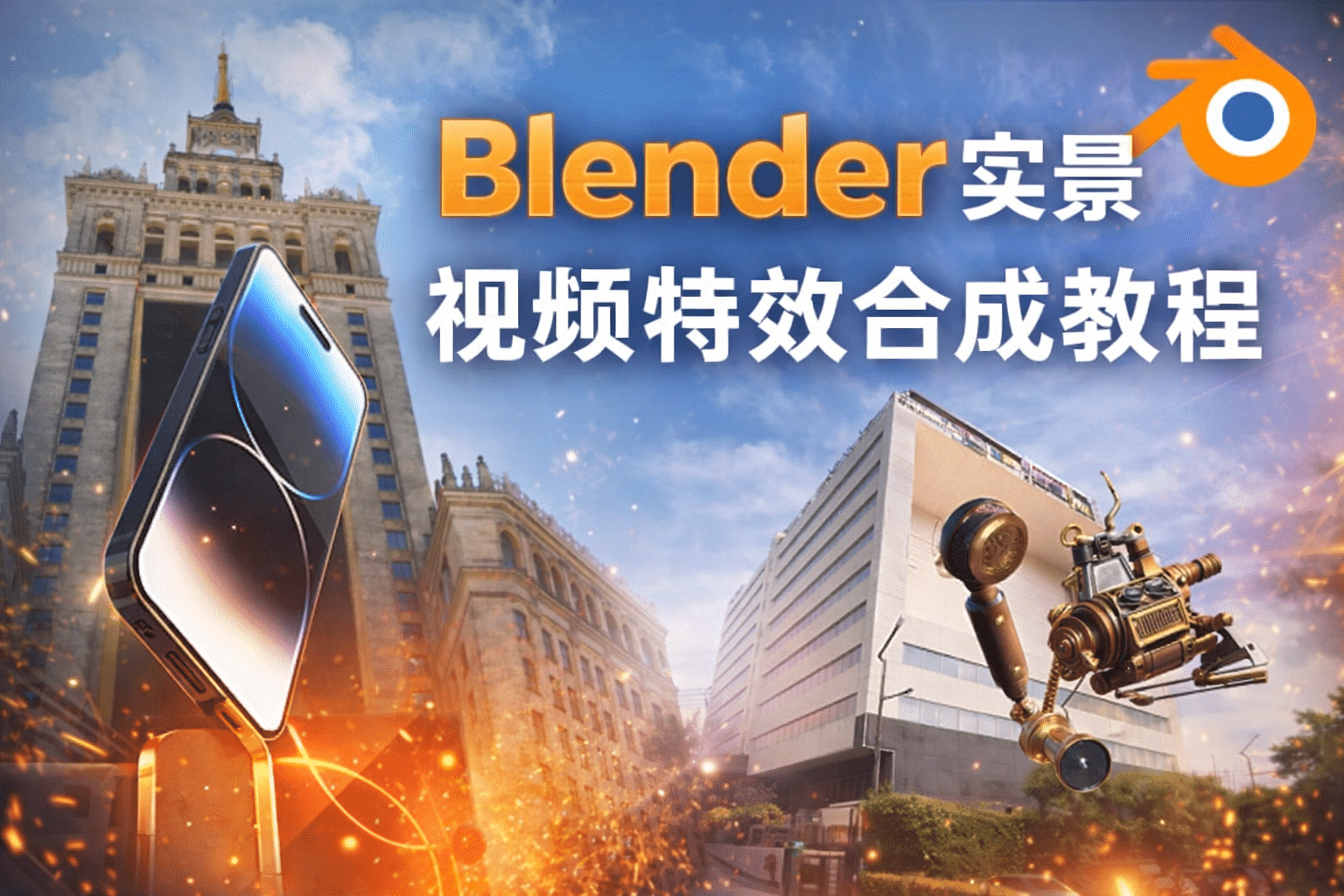 Blender实景视频特效合成教程｜专业CGI VFX广告制作全课